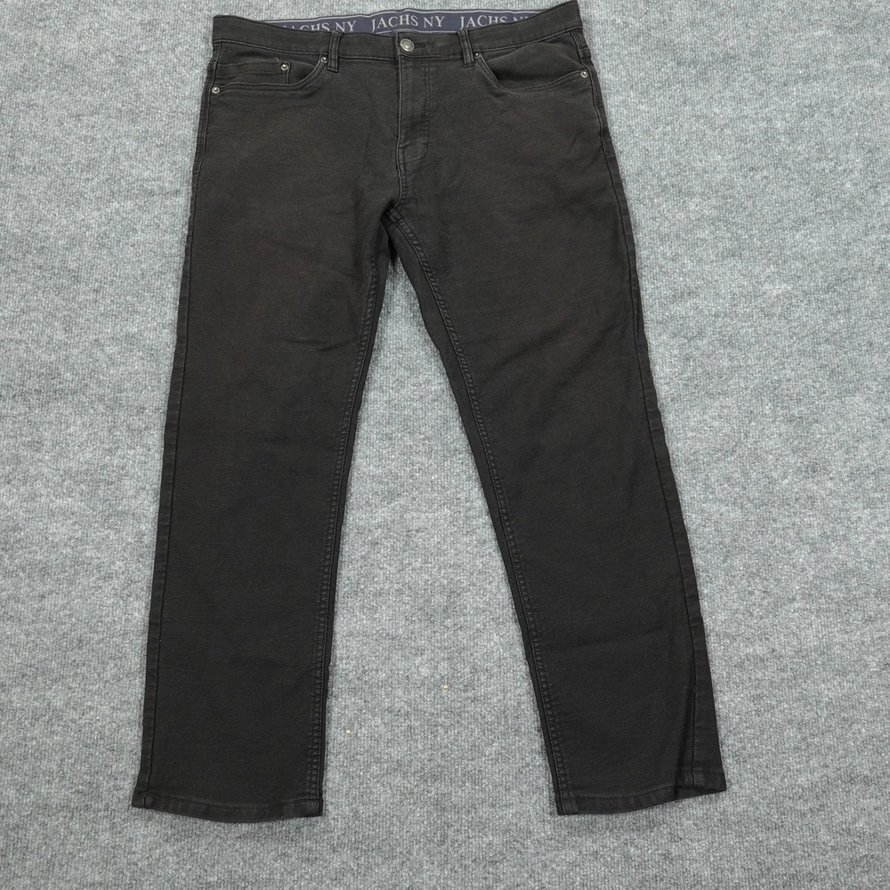JACHS NY Jeans Mens 36x29 Black Skinny Slim Dark Wash Stretch Denim Pockets